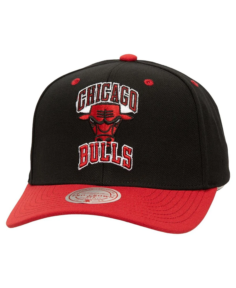 Mitchell & Ness Men's Black Chicago Bulls All In 2.0 Pro Crown Snapback Hat