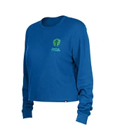 5th & Ocean Women's by New Era Blue Seattle Sounders Fc Sport Night Long Sleeve Thermal T-Shirt