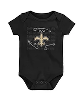 Outerstuff Baby Boys and Girls New Orleans Saints Team Starter Bodysuit Set, 3-Pack