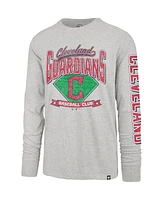 '47 Brand Men's Gray Cleveland Guardians Fair Ball Franklin Long Sleeve T-Shirt