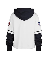 '47 Brand Women's White Boston Red Sox Trifecta Shortstop Cropped Pullover Hoodie