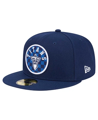 New Era Men's Navy Tennessee Titans Checkered 59FIFTY Fitted Hat