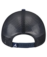 New Era Toddler White/Navy Atlanta Braves Painted A-Frame 9FORTY Trucker Adjustable Hat