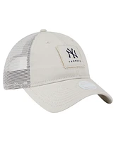 New Era Women's Light Beige New York Yankees Square Stitch 9TWENTY Adjustable Hat