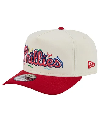 New Era Men's White Philadelphia Phillies Team Scribble Golfer Adjustable Hat