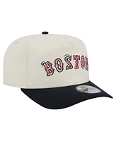 New Era Men's White Boston Red Sox Team Scribble Golfer Adjustable Hat