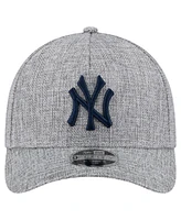 New Era Men's Gray New York Yankees Cotton Weave M-Crown A-Frame 9FORTY Adjustable Hat