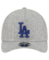 New Era Men's Gray Los Angeles Dodgers Cotton Weave M-Crown A-Frame 9FORTY Adjustable Hat