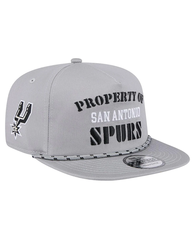 New Era Men's Gray San Antonio Spurs Throwback Property Of Golfer Snapback Hat