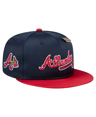 New Era Men's Navy/Red Atlanta Braves Satin 59FIFTY Fitted Hat