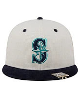 New Era Men's Cream/Navy Seattle Mariners Two-Tone Corduroy 59FIFTY Fitted Hat
