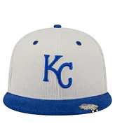 New Era Men's Cream/Royal Kansas City Royals Two-Tone Corduroy 59FIFTY Fitted Hat