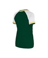 New Era Women's Green Athletics Gameday Raglan V-neck T-Shirt