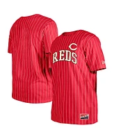 New Era Men's Red Cincinnati Reds Throwback Pinstripe T-Shirt