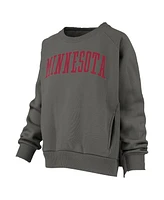 Pressbox Women's Charcoal Minnesota Golden Gophers Pocketed Raglan Pullover Sweatshirt
