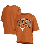 Pressbox Women's Texas Longhorns Nelson Arch Over Logo Waist Length Oversized Slub T-Shirt