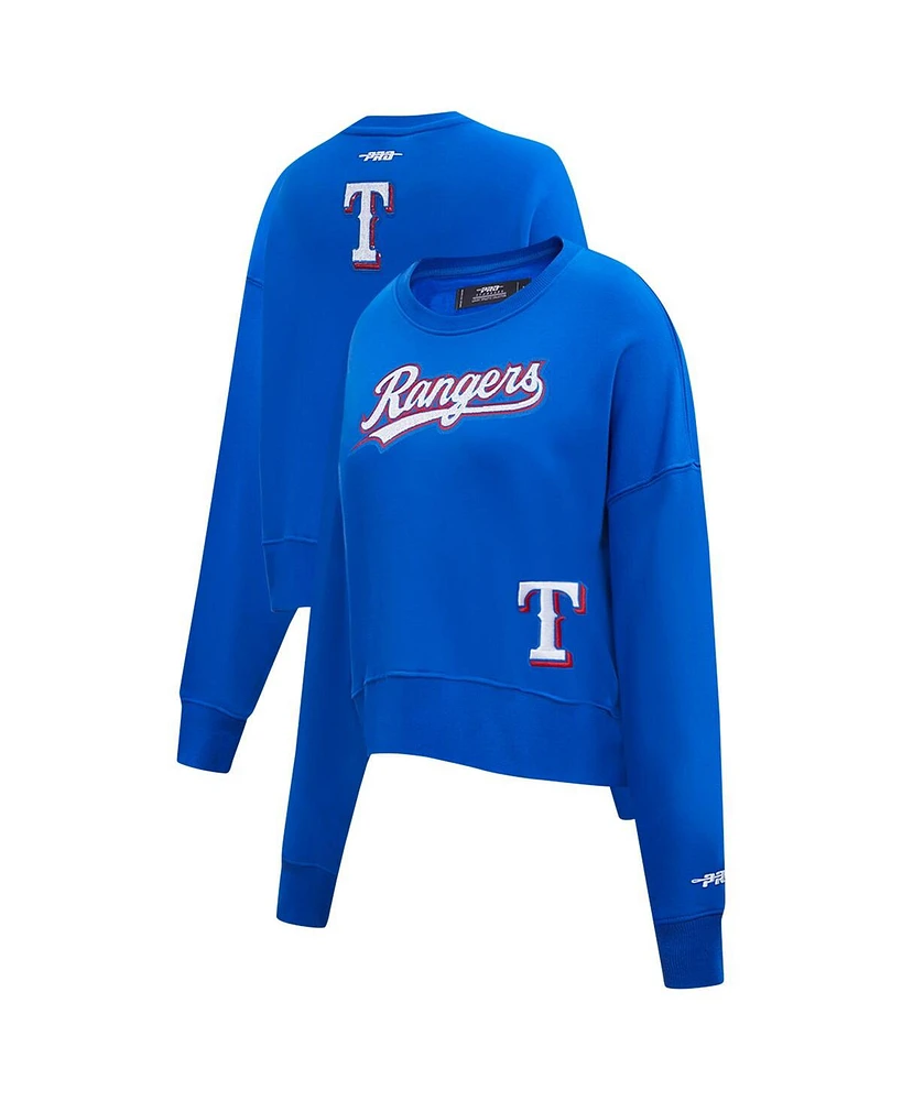 Pro Standard Women's Royal Texas Rangers Game Day Classics Crewneck Pullover Sweatshirt