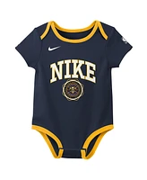 Nike Big Boys and Girls Navy/Black Denver Nuggets Just Do It Bodysuit Set 2-Pack