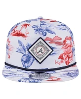 New Era Men's White Atlanta Braves Printed Island Golfer Snapback Hat