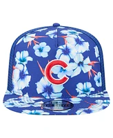 New Era Men's Royal Chicago Cubs Adventure Pattern Golfer Trucker Snapback Hat