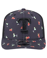 New Era Men's Black Texas Rangers Adventure Drinks Pattern 9SEVENTY Stretch-Snap Hat