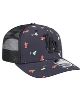 New Era Men's Black Los Angeles Dodgers Adventure Drinks Pattern 9SEVENTY Stretch-Snap Hat