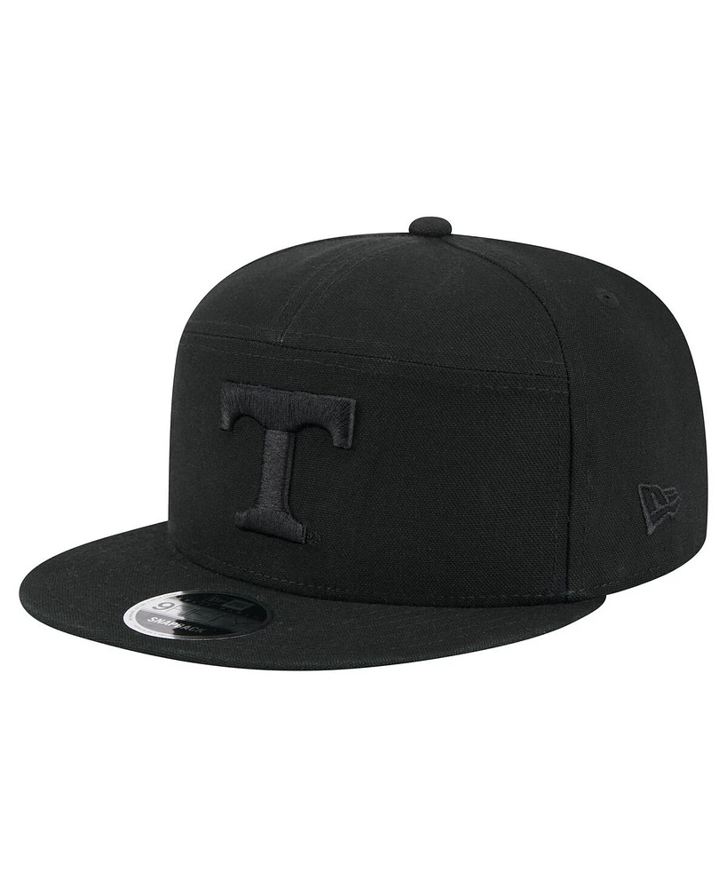 New Era Men's Black Tennessee Volunteers Adventure Canvas Split Panel 9FIFTY Snapback Hat