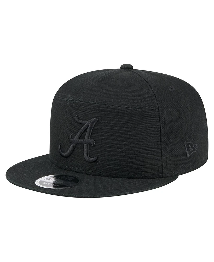 New Era Men's Black Alabama Crimson Tide Adventure Canvas Split Panel 9FIFTY Snapback Hat