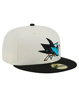 New Era Men's White San Jose Sharks Chrome Two-Toned 59FIFTY Fitted Hat