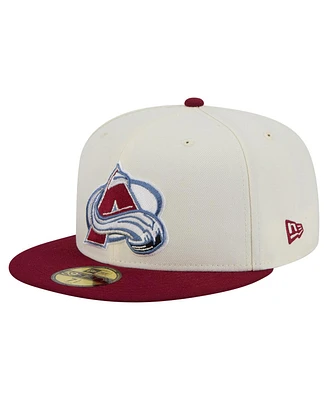 New Era Men's White Colorado Avalanche Chrome Two-Toned 59FIFTY Fitted Hat