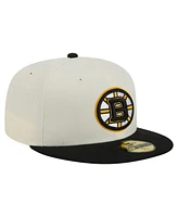 New Era Men's White Boston Bruins Chrome Two-Toned 59FIFTY Fitted Hat