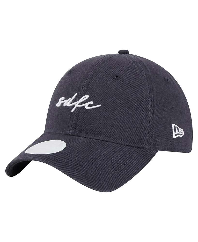 New Era Women's Navy San Diego Fc Script 9TWENTY Adjustable Hat