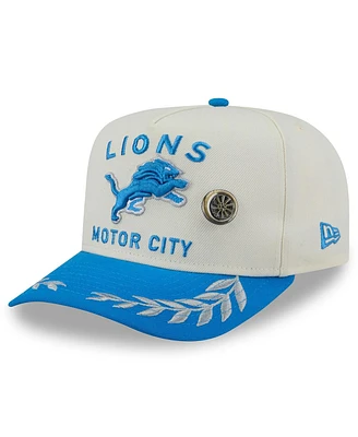 New Era Men's Cream/Blue Detroit Lions 2025 Nfl Draft A-Frame 59FIFTY Fitted Hat