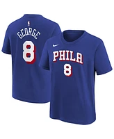 Nike Big Boys and Girls Paul George Royal Philadelphia 76ers Icon Name Number T-Shirt