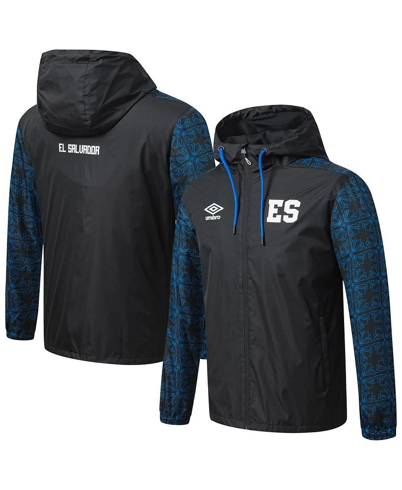 Umbro Men's Black El Salvador National Team Full-Zip Hooded Rain Jacket