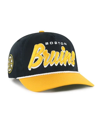 '47 Brand Men's Black/Gold Boston Bruins Dropshadow Rope Hitch Adjustable Hat