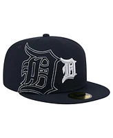 New Era Men's Navy Detroit Tigers Yarn Stitch 59FIFTY Fitted Hat