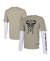 Stadium Essentials Men's Tan Inter Miami Cf Status Long Sleeve T-Shirt