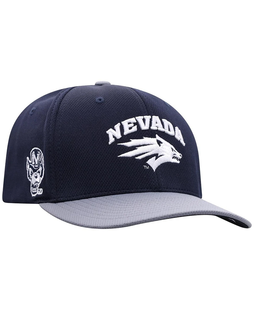 Top of the World Men's True Navy/Ash Nevada Wolf Pack Reflex Fitted Hat