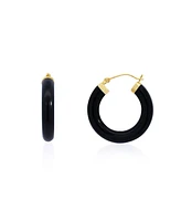 The Lovery Onyx Hoop Earrings millimeters