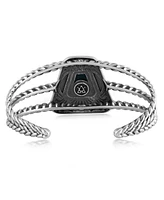 Sterling Silver Black Onyx Trapezoid Cuff Bracelet