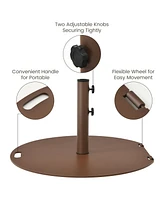 Gymax 9 Ft Patio Table Market Umbrella Yard Outdoor w/ Heavy-duty Base