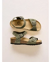 Low Wedge Double Buckle Sandal