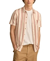 Lucky Brand Men's Linen Short Sleeve Ombre Stripe Shirt