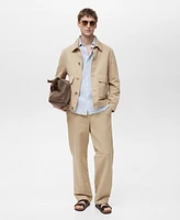 Mango Men's Pocket Cotton-Linen Jacket