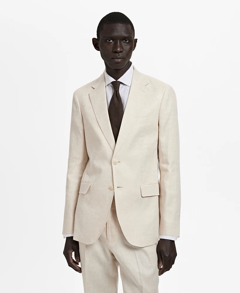 Mango Men's Linen Slim-Fit Suit Blazer
