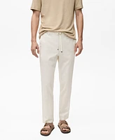 Mango Men's Pinstripe Linen Pants