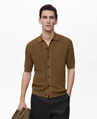 Mango Men's Structured Knitted Shirt