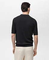 Mango Men's Structured Fine-Knit Polo Shirt