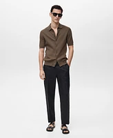 Mango Men's Slim-Fit Fine Rib-Knit Shirt